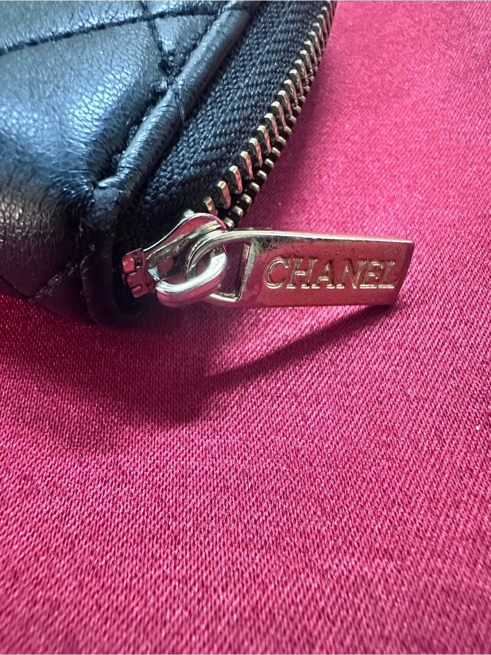 2017 CHANEL Black Quilted Leather Zip Wallet